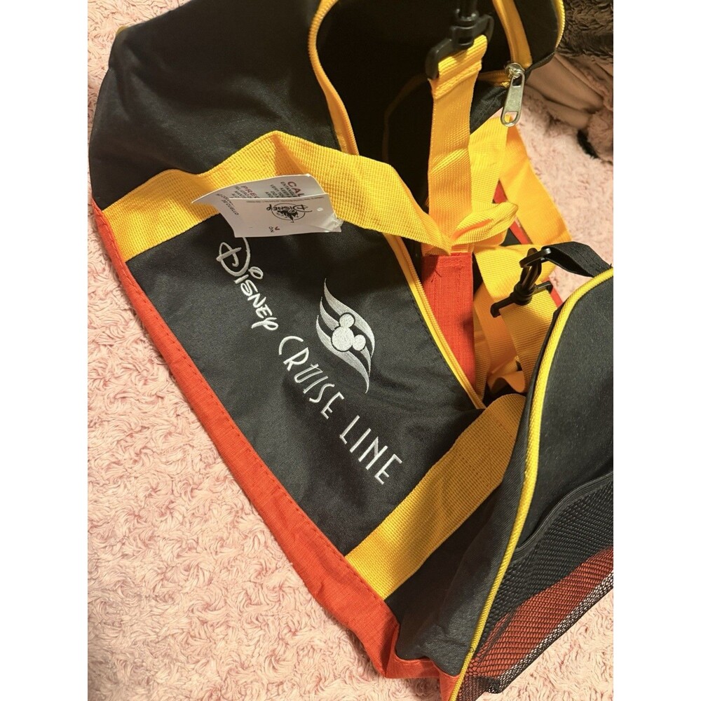 Disney Cruise Line Duffle Bag Yellow Red & Black Carry Strap NWT Tote DCL